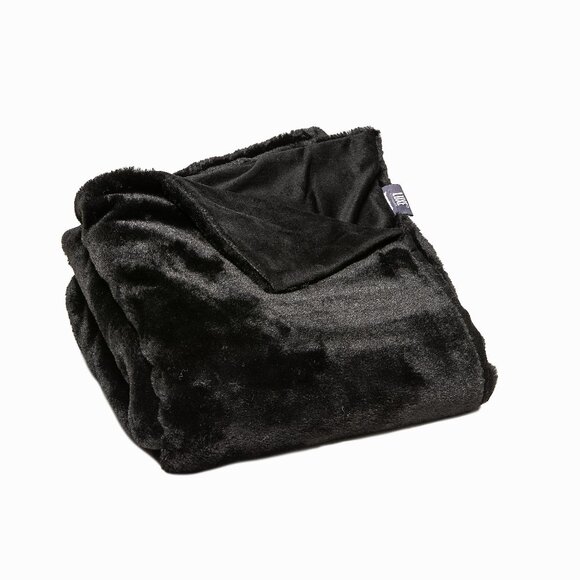Luxe Home Decor Classic Faux Fur Throw | 1-Piece | Black | 50"x60" - Picture 4 of 4